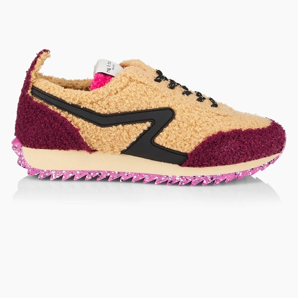 rag & bone Shoes - rag & bone Retro Runner Shearling Sneakers Camel Size EU 38